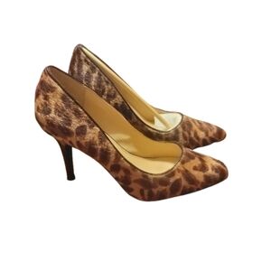 The Limited Tatum Leopard Print Stiletto Heels Pumps 7 Pony Hair